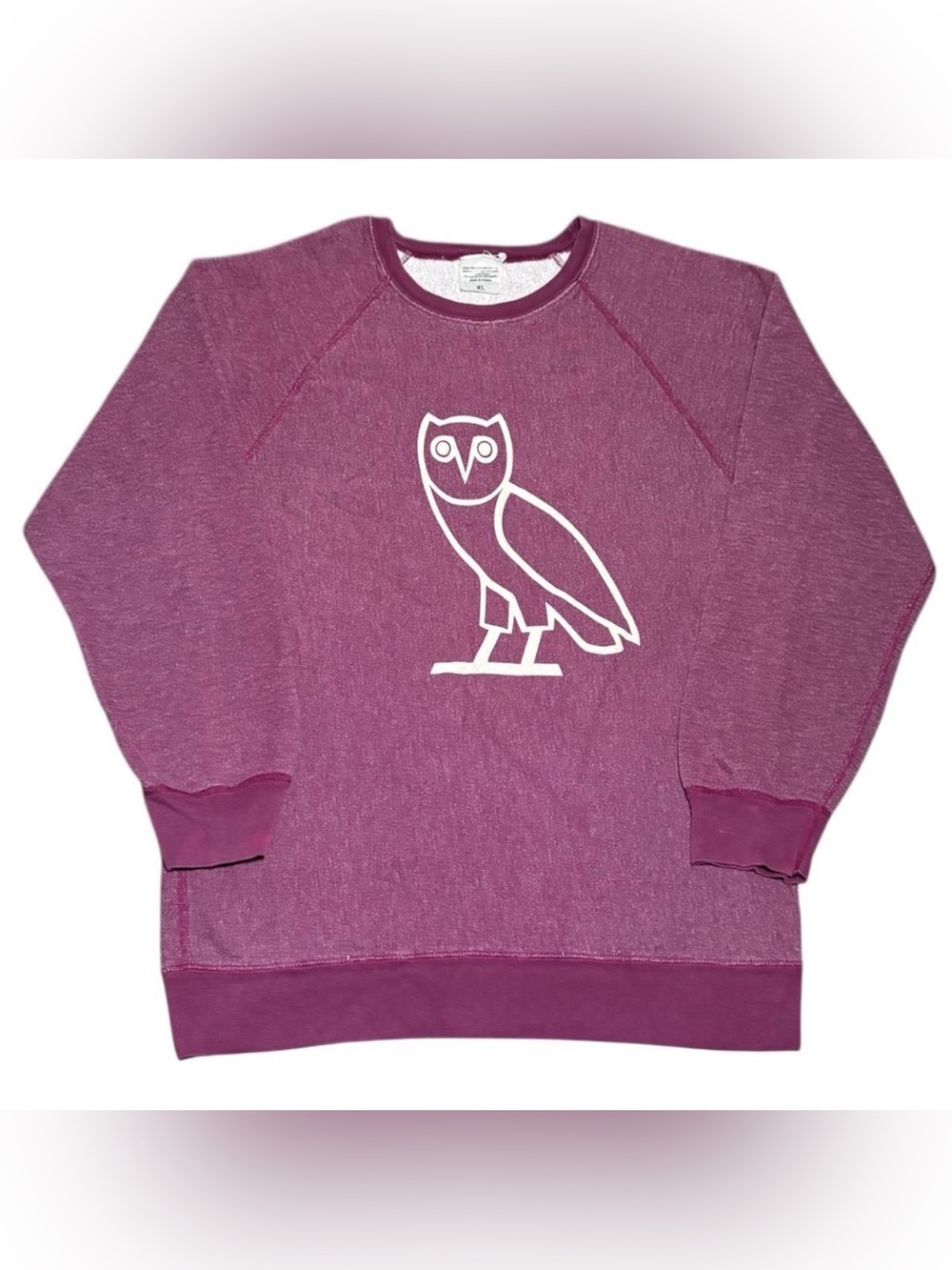 Ovo Octobers Very Own OG Big Logo Crewneck Sweatshirt Heather Maroon Drak